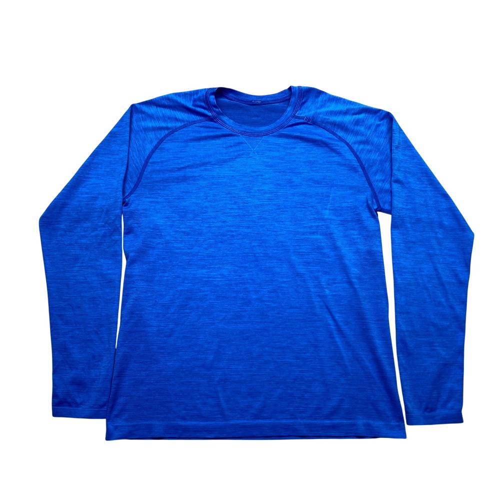 Lululemon Metal Vent Tech Long Sleeve Shirt Mens Sz M Blue Heather‎ 2.0 Training